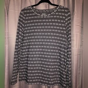Mossimo supply co grey and white long sleeve top
